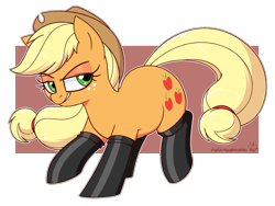 Size: 2400x1800 | Tagged: safe, artist:notenoughapples, character:applejack, species:earth pony, species:pony, episode:somepony to watch over me, g4, my little pony: friendship is magic, boots, clothing, female, fireproof boots, grin, mare, shoes, simple background, smiling, solo, transparent background