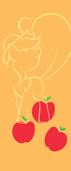 Size: 795x1920 | Tagged: safe, artist:flutterluv, character:applejack, species:pony, cutie mark, female, minimalist, modern art, orange background, season 9 finale countdown, simple background, solo