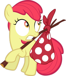 Size: 5431x6248 | Tagged: safe, artist:tardifice, edit, editor:slayerbvc, character:apple bloom, species:earth pony, species:pony, absurd resolution, accessory-less edit, bindle, female, filly, missing accessory, simple background, solo, transparent background, vector, vector edit
