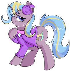 Size: 1280x1311 | Tagged: safe, artist:rainbowtashie, commissioner:bigonionbean, character:ms. harshwhinny, character:trixie, oc, oc:strict talent, species:earth pony, species:pony, species:unicorn, cute, female, fusion, fusion:strict talent, mare, solo, thick