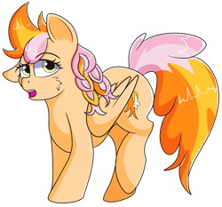 Size: 1280x1193 | Tagged: safe, artist:rainbowtashie, commissioner:bigonionbean, character:cheerilee, character:spitfire, oc, oc:learning curve, species:earth pony, species:pegasus, species:pony, cute, cutie mark, female, flank, fusion, fusion:learning curve, solo, wide hips
