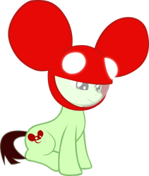 Size: 900x1064 | Tagged: safe, artist:up1ter, species:pony, species:unicorn, deadmau5, helmet, ponified, simple background, sitting, solo, transparent background