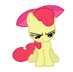 Size: 7000x6823 | Tagged: safe, artist:tardifice, character:apple bloom, species:earth pony, species:pony, bow, female, filly, grumpy, hair bow, looking down, simple background, solo, transparent background, vector