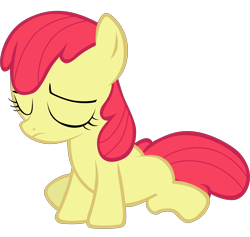 Size: 5553x5271 | Tagged: safe, artist:tardifice, edit, editor:slayerbvc, character:apple bloom, species:earth pony, species:pony, accessory-less edit, female, filly, missing accessory, sad, simple background, solo, transparent background, vector, vector edit