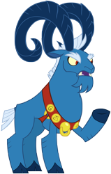 Size: 5156x8105 | Tagged: safe, artist:andoanimalia, character:grogar, species:ram, species:sheep, episode:the summer sun setback, g4, my little pony: friendship is magic, absurd resolution, cloven hooves, male, open mouth, raised hoof, simple background, solo, transparent background, vector