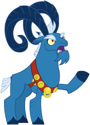 Size: 5785x8047 | Tagged: safe, artist:andoanimalia, character:grogar, species:ram, species:sheep, episode:the summer sun setback, g4, my little pony: friendship is magic, absurd resolution, cloven hooves, male, open mouth, raised hoof, simple background, solo, transparent background, vector