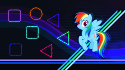 Size: 8000x4500 | Tagged: safe, artist:andoanimalia, artist:game-beatx14, edit, character:rainbow dash, species:pegasus, species:pony, absurd resolution, female, flying, looking at you, mare, solo, wallpaper, wallpaper edit