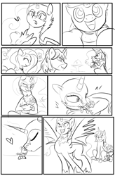 Size: 1800x2740 | Tagged: safe, artist:candyclumsy, commissioner:bigonionbean, writer:bigonionbean, oc, oc:candy clumsy, oc:heartstrong flare, oc:king speedy hooves, oc:princess sincere scholar, oc:queen nightmare pulsar, oc:tommy the human, species:alicorn, species:pegasus, species:pony, comic:nightmare pulsar, alicorn oc, canterlot, canterlot castle, colt, comic, costume, cute, dawwww, dialogue, father and son, fusion, fusion:heartstrong flare, fusion:king speedy hooves, fusion:princess sincere scholar, fusion:queen nightmare pulsar, halloween, husband and wife, jewelry, kisses, male, mother and son, nerd pony, nightmare night, nuzzles, raspberry, regalia, shadowbolts, sketch, sketch dump, stallion, water fountain