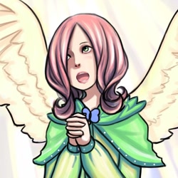 Size: 800x800 | Tagged: dead source, safe, artist:ninjaham, character:fluttershy, species:human, g4, acdsee, female, humanized, singing, solo, winged humanization, wings