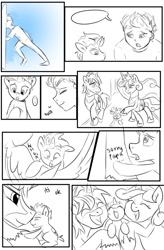 Size: 724x1103 | Tagged: safe, artist:candyclumsy, commissioner:bigonionbean, writer:bigonionbean, oc, oc:king speedy hooves, oc:queen galaxia, oc:tommy the human, species:alicorn, species:human, species:pony, comic:sick days, alicorn oc, apologetic, canterlot, canterlot castle, child, clothing, colt, comic, dreamscape, father and son, flashback, foal, fusion, fusion:king speedy hooves, fusion:queen galaxia, giggling, hallway, happy, human oc, husband and wife, male, memories, mirror portal, mother and son, nuzzles, nuzzling, royalty, ruffled hair, sad, semi-grimdark series, sketch, sketch dump, sleeping, talking to themself, tripping, walking, wing extensions