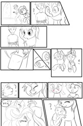 Size: 724x1103 | Tagged: safe, artist:candyclumsy, commissioner:bigonionbean, writer:bigonionbean, oc, oc:aerial agriculture, oc:candy clumsy, oc:earthing elements, oc:tommy the human, species:human, species:pegasus, species:pony, comic:sick days, blushing, book, book bag, canterlot, canterlot castle, child, clothing, comic, concerned, confused, cute, dialogue, fusion, fusion:aerial agriculture, fusion:earthing elements, galloping, grandparent and grandchild moment, grandparents, hallway, human oc, husband and wife, lantern, maid, nuzzles, nuzzling, sad, semi-grimdark series, sketch, sketch dump, spanking, tail slap, window