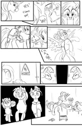 Size: 724x1103 | Tagged: safe, artist:candyclumsy, commissioner:bigonionbean, writer:bigonionbean, oc, oc:aerial agriculture, oc:candy clumsy, oc:earthing elements, oc:princess healing glory, oc:tommy the human, species:human, species:pegasus, species:pony, comic:sick days, bedroom, canterlot, canterlot castle, chair, child, clothing, comic, cute, dialogue, fusion, fusion: princess healing glory, fusion:aerial agriculture, fusion:earthing elements, galloping, grandparent and grandchild moment, grandparents, hair bun, hallway, human oc, husband and wife, maid, nurse, nuzzles, nuzzling, puffy cheeks, random pony, riding, royal guard, semi-grimdark series, sketch, sketch dump, spectacles, warning sign, whinny