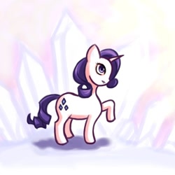 Size: 700x700 | Tagged: dead source, safe, artist:ninjaham, character:rarity, species:pony, species:unicorn, g4, acdsee, crystal, female, mare, raised hoof, solo