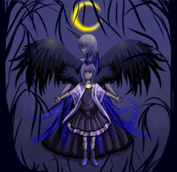 Size: 3100x3000 | Tagged: dead source, safe, artist:ninjaham, character:nightmare moon, character:princess luna, species:human, g4, acdsee, female, high res, horned humanization, humanized, moon, s1 luna, winged humanization