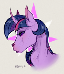 Size: 2248x2598 | Tagged: safe, artist:meowcephei, character:twilight sparkle, species:pony, bust, female, hoers, mare, portrait, sketch, solo
