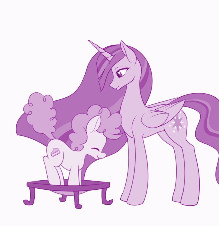 Size: 750x773 | Tagged: safe, artist:dstears, character:li'l cheese, character:twilight sparkle, character:twilight sparkle (alicorn), species:alicorn, species:earth pony, species:pony, episode:the last problem, g4, my little pony: friendship is magic, animated, barrel roll, blep, boop, colt, cute, dawwww, digital art, duo, female, gif, like mother like son, male, mlem, monochrome, older, older twilight, princess twilight 2.0, silly, tongue out, trampoline