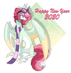 Size: 2680x2761 | Tagged: safe, artist:sugaryicecreammlp, oc, oc:celestial star, species:pegasus, species:pony, clothing, female, goggles, mare, scarf, solo, two toned wings, wings