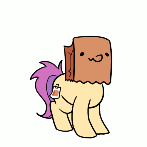 Size: 500x500 | Tagged: safe, artist:paperbagpony, oc, oc only, oc:paper bag, animated, cute, dancing, gif, simple background, solo