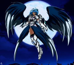 Size: 4150x3642 | Tagged: safe, artist:mauroz, character:princess luna, species:human, female, full moon, humanized, moon, solo