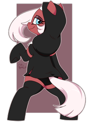 Size: 1600x2200 | Tagged: safe, artist:notenoughapples, oc, oc:mother pravum, species:earth pony, species:pony, bipedal, clothing, looking at you, looking back, looking back at you, nun, panties, simple background, socks, solo, transparent background, underwear