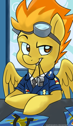 Size: 392x670 | Tagged: safe, artist:spainfischer, character:spitfire, clothing, female, solo, uniform