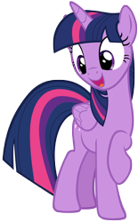 Size: 5037x8106 | Tagged: safe, artist:andoanimalia, character:twilight sparkle, character:twilight sparkle (alicorn), species:alicorn, species:pony, episode:castle sweet castle, g4, my little pony: friendship is magic, absurd resolution, cutie mark, female, mare, open mouth, raised hoof, simple background, solo, transparent background, vector