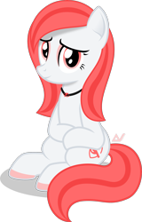 Size: 2085x3260 | Tagged: safe, artist:arifproject, oc, oc only, oc:hide image, species:earth pony, species:pony, derpibooru ponified, jewelry, meta, necklace, ponified, simple background, sitting, smiling, solo, transparent background, vector