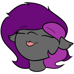Size: 698x698 | Tagged: safe, artist:detpoot, oc, oc only, oc:manny, species:bat pony, species:pony, bat pony oc, blep, cute, eyes closed, female, floppy ears, mare, multicolored hair, simple background, solo, tongue out