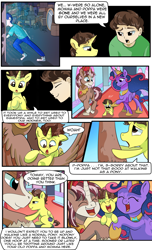 Size: 1800x2958 | Tagged: safe, artist:candyclumsy, commissioner:bigonionbean, writer:bigonionbean, oc, oc:king speedy hooves, oc:queen galaxia, oc:tommy the human, species:alicorn, species:human, species:pony, comic:sick days, alicorn oc, apologetic, basement, bicycle, canterlot, canterlot castle, child, clothing, colt, comic, cute, dawwww, dreamscape, father and child, father and son, female, flashback, foal, fusion, fusion:king speedy hooves, fusion:queen galaxia, giggling, hallway, happy, herd, human oc, human ponidox, husband and wife, male, memories, memory, mirror portal, mother and child, mother and son, nuzzles, nuzzling, ponidox, royalty, ruffled hair, sad, self ponidox, semi-grimdark series, sleeping, talking to themself, tripping, walking, wing extensions