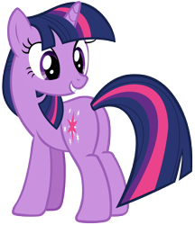 Size: 6608x7649 | Tagged: safe, artist:andoanimalia, character:twilight sparkle, character:twilight sparkle (unicorn), species:pony, species:unicorn, episode:lesson zero, g4, my little pony: friendship is magic, absurd resolution, butt, cute, female, mare, plot, simple background, solo, transparent background, twiabetes, twibutt, vector