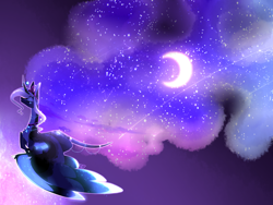 Size: 4000x3000 | Tagged: safe, artist:sugaryicecreammlp, character:princess luna, species:pony, ethereal mane, female, flying, high res, solo