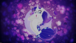 Size: 3840x2160 | Tagged: safe, artist:illumnious, edit, character:rarity, species:seapony (g4), my little pony: the movie (2017), cute, female, raribetes, seaponified, seapony rarity, solo, species swap, wallpaper, wallpaper edit