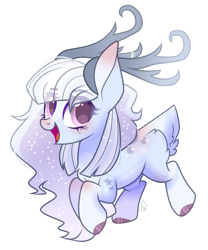 Size: 2337x2809 | Tagged: safe, artist:sugaryicecreammlp, oc, oc:heaven, species:deer, antlers, female, high res, original species, simple background, solo, transparent background