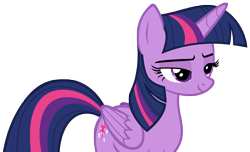 Size: 7865x4791 | Tagged: safe, artist:andoanimalia, character:twilight sparkle, character:twilight sparkle (alicorn), species:alicorn, species:pony, female, lidded eyes, mare, simple background, smiling, solo, transparent background, vector