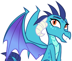 Size: 6739x5676 | Tagged: safe, artist:andoanimalia, character:princess ember, species:dragon, episode:triple threat, g4, my little pony: friendship is magic, absurd resolution, cute, dragoness, dragonlord, emberbetes, female, grin, horns, simple background, smiling, solo, transparent background, vector