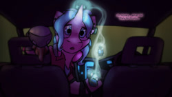 Size: 1280x720 | Tagged: safe, artist:captainhoers, oc, oc only, oc:candy chip, species:pony, canterlot, cyberpunk, cyborg, female, mare, new canterlot, offscreen character, pov, the sunjackers