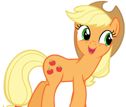 Size: 8390x7134 | Tagged: safe, artist:andoanimalia, character:applejack, species:earth pony, species:pony, episode:the crystal empire, g4, my little pony: friendship is magic, applejack's hat, clothing, cowboy hat, cute, hat, jackabetes, simple background, smiling, transparent background, vector, walking