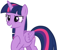 Size: 1280x1104 | Tagged: safe, artist:andoanimalia, character:twilight sparkle, character:twilight sparkle (alicorn), species:alicorn, species:pony, episode:between dark and dawn, g4, my little pony: friendship is magic, female, folded wings, grin, hoof on chest, mare, simple background, smiling, solo, transparent background, vector, wings