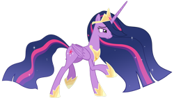 Size: 1280x744 | Tagged: safe, artist:andoanimalia, character:twilight sparkle, character:twilight sparkle (alicorn), species:alicorn, species:pony, episode:the last problem, g4, my little pony: friendship is magic, crown, ethereal mane, female, hoof shoes, jewelry, mare, peytral, princess twilight 2.0, regalia, simple background, transparent background, vector