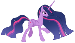 Size: 1280x744 | Tagged: safe, artist:andoanimalia, edit, character:twilight sparkle, character:twilight sparkle (alicorn), species:alicorn, species:pony, episode:the last problem, g4, my little pony: friendship is magic, accessory-less edit, ethereal mane, female, mare, missing accessory, princess twilight 2.0, simple background, transparent background, vector