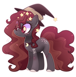 Size: 2509x2575 | Tagged: safe, artist:sugaryicecreammlp, oc, oc:scarlet willow, species:earth pony, species:pony, clothing, female, hat, mare, simple background, solo, transparent background, witch hat