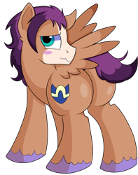 Size: 1280x1622 | Tagged: safe, artist:rainbowtashie, commissioner:bigonionbean, writer:bigonionbean, character:flash sentry, character:trouble shoes, oc, oc:fast hooves, species:earth pony, species:pegasus, species:pony, butt, clydesdale, cutie mark, extra thicc, flank, fusion, fusion:fast hooves, plot, simple background, thicc ass, transparent background