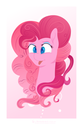 Size: 3945x5925 | Tagged: safe, artist:illumnious, part of a set, character:pinkie pie, species:pegasus, species:pony, leak, bust, cutie mark eyes, eyelashes, makeup, part of a series, tongue out, wingding eyes