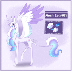 Size: 2527x2520 | Tagged: safe, artist:sugaryicecreammlp, oc, oc:aura sparkle, parent:flash sentry, parent:twilight sparkle, parents:flashlight, species:alicorn, species:pony, female, mare, offspring, solo, two toned wings, wings