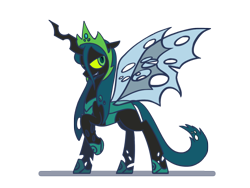 Size: 1280x960 | Tagged: safe, artist:flutterluv, character:queen chrysalis, species:changeling, episode:the ending of the end, g4, my little pony: friendship is magic, changeling queen, colored sclera, crown, female, hoof shoes, jewelry, regalia, simple background, solo, transparent background, ultimate chrysalis