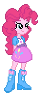 Size: 86x194 | Tagged: safe, artist:botchan-mlp, character:pinkie pie, desktop ponies, my little pony:equestria girls, animated, female, gif, idle, pixel art, pixel sprite, simple background, solo, sprite, transparent background