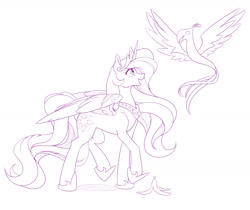 Size: 1280x1075 | Tagged: safe, artist:dstears, character:philomena, character:princess celestia, species:alicorn, species:phoenix, species:pony, banana peel, digital art, female, this will end in pain