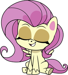 Size: 5115x5627 | Tagged: safe, artist:illumnious, character:fluttershy, species:pegasus, species:pony, my little pony:pony life, .ai available, absurd resolution, cute, eyes closed, female, mare, shyabetes, simple background, sitting, smiling, solo, transparent background, vector, wings