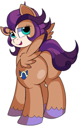 Size: 3050x4800 | Tagged: safe, artist:rainbowtashie, commissioner:bigonionbean, writer:bigonionbean, character:flash sentry, character:trouble shoes, oc, oc:fast hooves, species:earth pony, species:pegasus, species:pony, adorable face, butt, clydesdale, cute, cutie mark, embarrassed, extra thicc, female, flank, fusion, fusion:fast hooves, mare, plot, rule 63, simple background, thicc ass, transparent background
