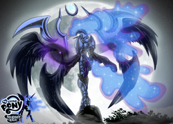 Size: 2080x1498 | Tagged: safe, artist:mauroz, character:nightmare moon, character:princess luna, species:human, armor, ass, badass, female, humanized, moon, solo